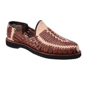 Men's Handmade Quality Leather Mexican Slip-On Huarache Closed-Toe Sandals 1419